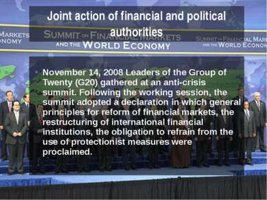 November 14, 2008 Leaders of the Group of Twenty (G20) gathered at an anti-cr...