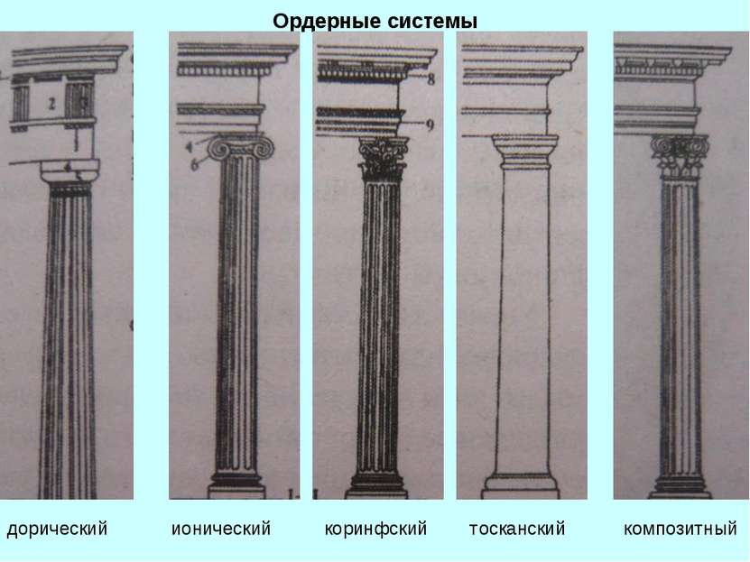 Ордерные системы дорический ионический коринфский тосканский композитный