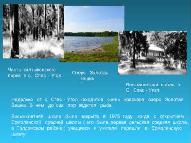 Часть салтыковского парка в с. Спас – Угол. Озеро Золотая вешка Восьмилетняя ...