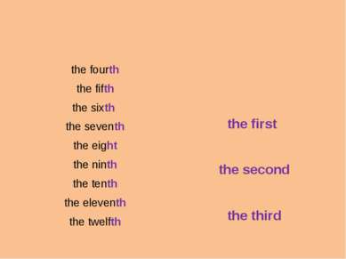 the fourth the fifth the sixth the seventh the eight the ninth the tenth the ...