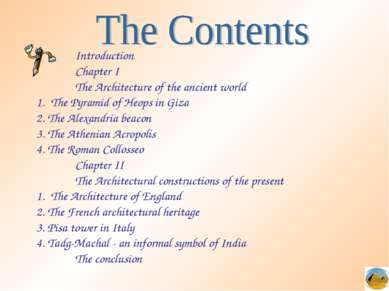 Introduction Chapter I The Architecture of the ancient world The Pyramid of H...