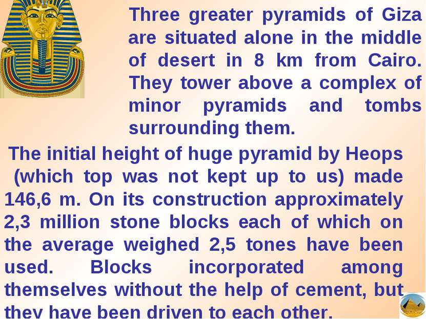Three greater pyramids of Giza are situated alone in the middle of desert in ...