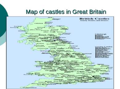 Map of castles in Great Britain