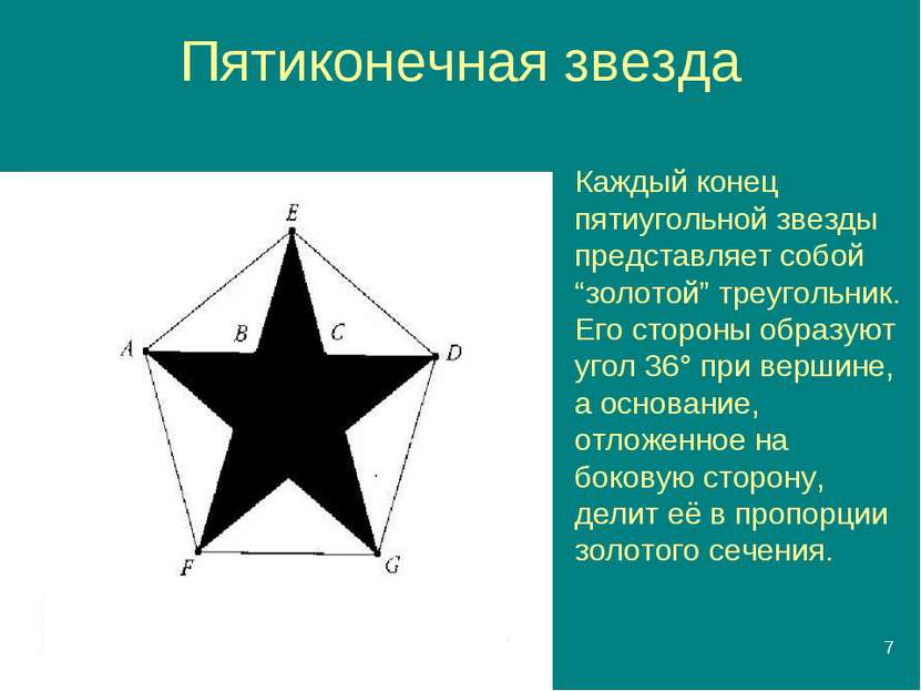 * Пятиконечная звезда Каждый конец пятиугольной звезды представляет собой “зо...